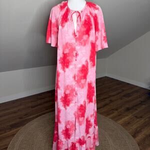 Buddy Love Pink Tie Dye Maxi Dress Boho Romantic Resort Festival